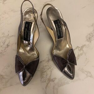 Vintage Stuart Weitzman Silver Slingback Heels